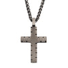 Steel & Gun Metal IP Chiseled Cross Pendant
