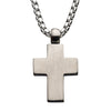 Matte Steel Short Cross Pendant