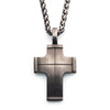 Gun Metal IP Cross Pendant