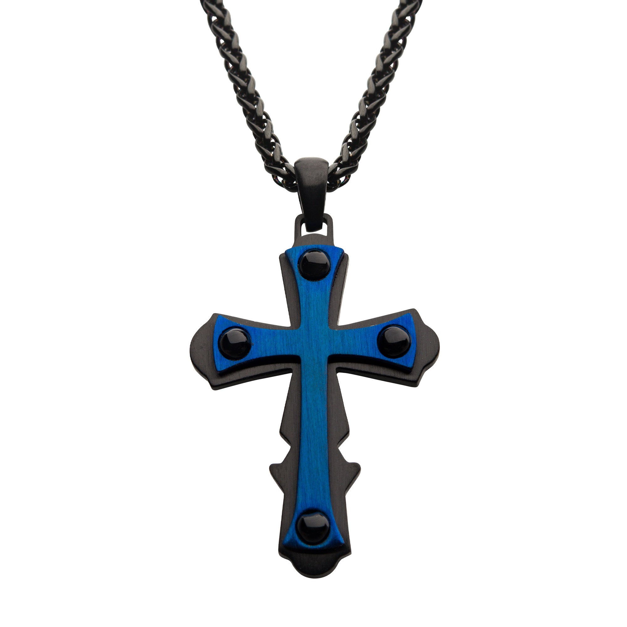 Blue IP Cross Pendant