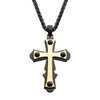 18K Gold IP Cross Pendant