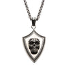 Black Oxidized Matte Steel 3D Skull Pendant