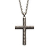 Steel Geometric Pattern Cross Pendant