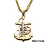 18K Gold IP Anchor Pendant