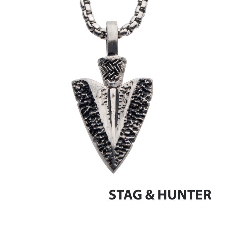 Antiqued Steel Arrowhead Pendant