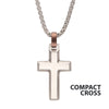 Matte Steel Beveled Cross Pendant