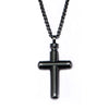 Steel Black IP Gunmetal Bullet Cross Pendant