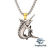 Antiqued Matte Steel Marlin Pendant