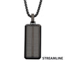 Black IP Streamline Dog Tag Pendant