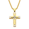 18K Gold IP Layered Cross Pendant