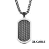 Three Cable Chunky Inlayed Dog Tag Pendant