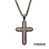 Gun Metal IP Steel Chiseled Bold Cross Firenze Pendant