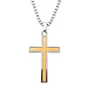 Steel Two-Tone Cross Pendant