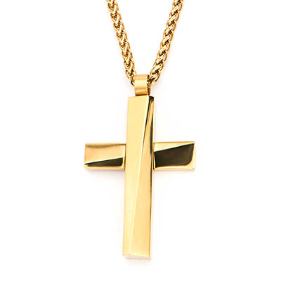 Gold IP Cross Pendant