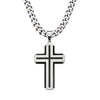 Black IP & Steel Cross Pendant