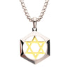 18K Gold IP Steel Star of David Pendant