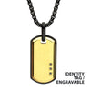 Black Frame Inlay 18K Gold IP Steel Identity Tag Pendant