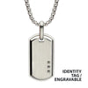 Satin Finish Frame Inlay Steel Identity Tag Pendant