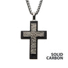 Steel Carbon Fiber Cross Pendant