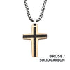 Black & Rose Gold IP Cross Pendant