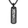 Black IP Steel Meteorite Dog Tag Pendant