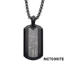 Meteorite Inlay Dog Tag Pendant