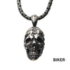 Steel Antique Silver Skull Head Pendant