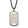 Black IP Dog Tag Pendant