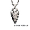 Brushed Steel Chiseled Arrowhead Pendant