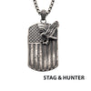 Gun Metal IP Rugged American Flag Pendant