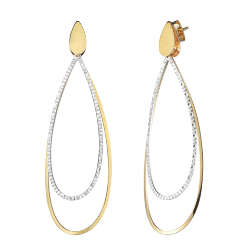 14K Two-Tone Gold Earrings | Carroll's