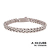 8mm Titanium Flat Clasp Miami Cuban Bracelet