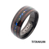 Titanium Black IP Wood & Opal Inlay Ring