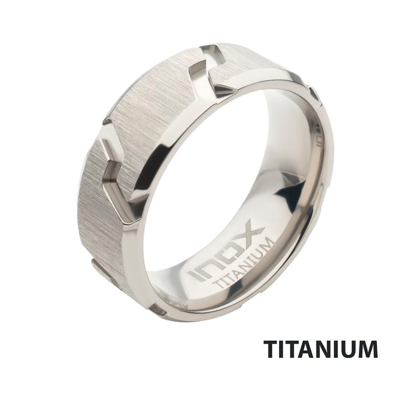 Titanium Tread Pattern Ring