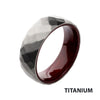 Titanium & Redwood Matte Mosaic Comfort Fit Ring