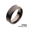 Matte Gun Metal IP Titanium Lapis Lazuli Stone Inlay Comfort Fit Ring