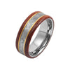 8mm Titanium Meteorite & Koa Wood Inlay Comfort Fit Ring