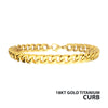 7.4mm 18K Gold IP Titanium Curb Chain Bracelet