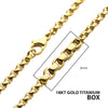 3mm 18K Gold IP Titanium Box Chain Necklace