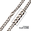 4.35mm Titanium Flat Curb Chain Necklace