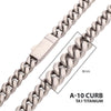 8mm Titanium Flat Clasp Miami Cuban Necklace