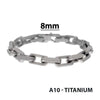 8mm Titanium Matte Paperclip Chain Bracelet