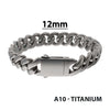 12mm Titanium Matte Curb Chain Bracelet
