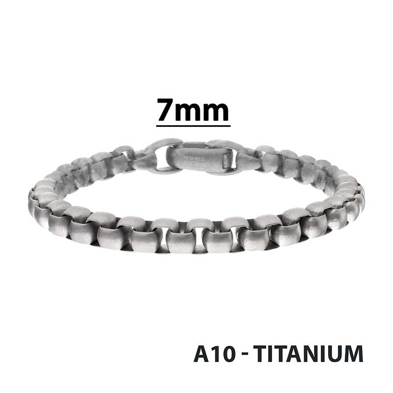 7mm Titanium Matte Box Chain Bracelet
