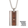 Titanium & Whiskey Barrel Wood Inlay Pendant