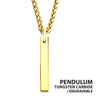 18K Gold IP Tungsten Carbide Monolith Engravable Pendant