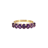 14K Yellow Gold Multistone Ring With Oval Amethysts