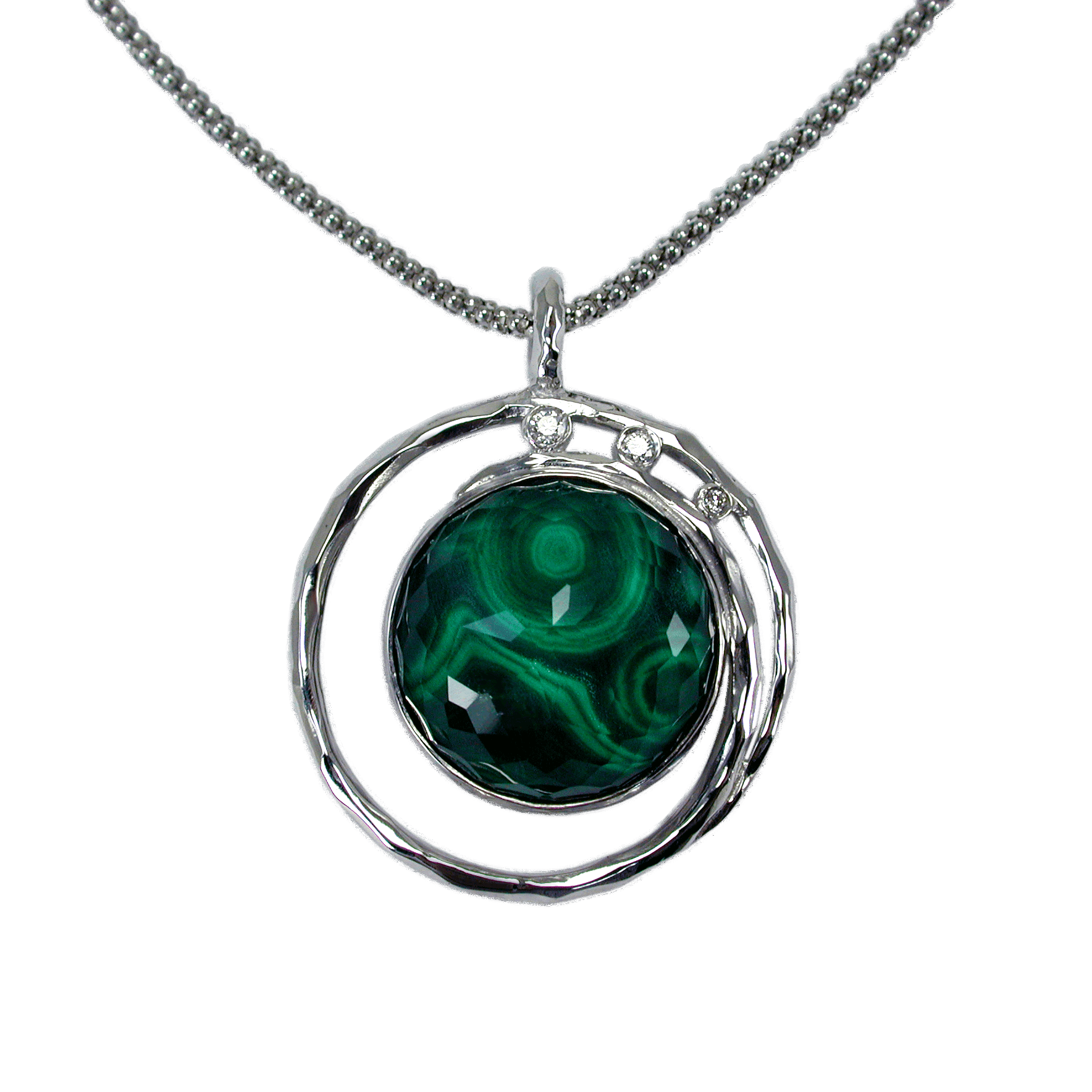 Stunning Sterling Silver Green Malachite Pendant