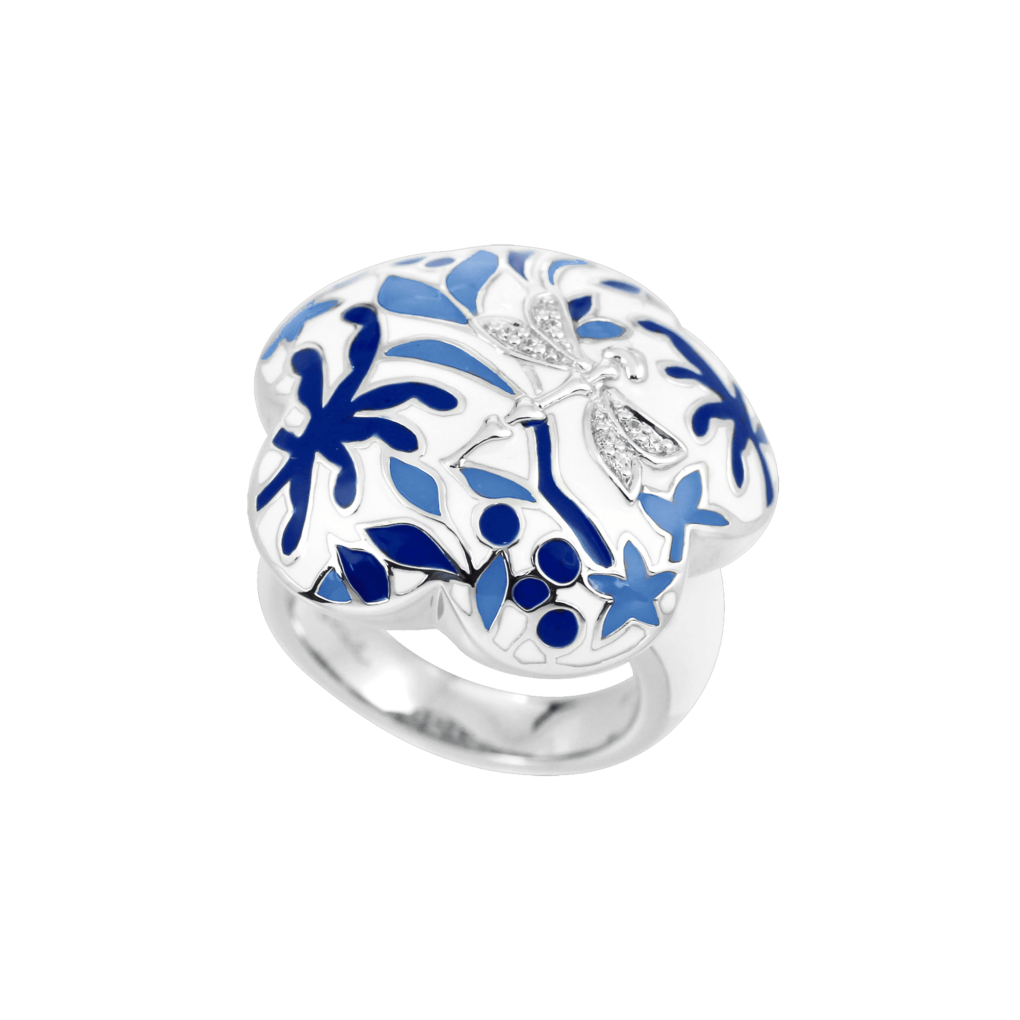 Sterling Silver Porcelain Ring