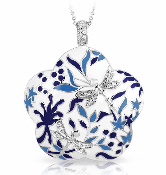 Sterling Silver Porcelain Pendant